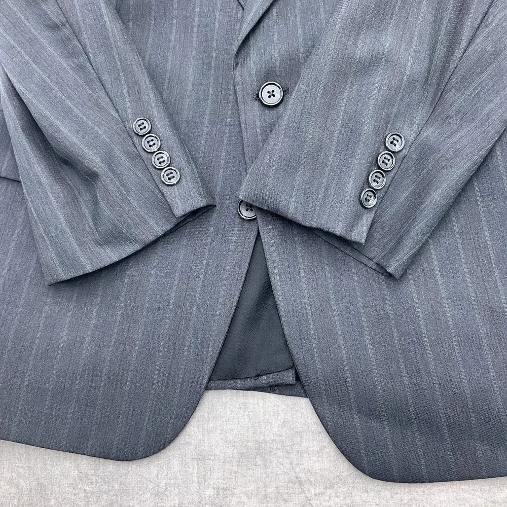 Hart Schaffner & Marx Blazer Men 40 Short Gray Multi Pinstripe Wool USA VTG